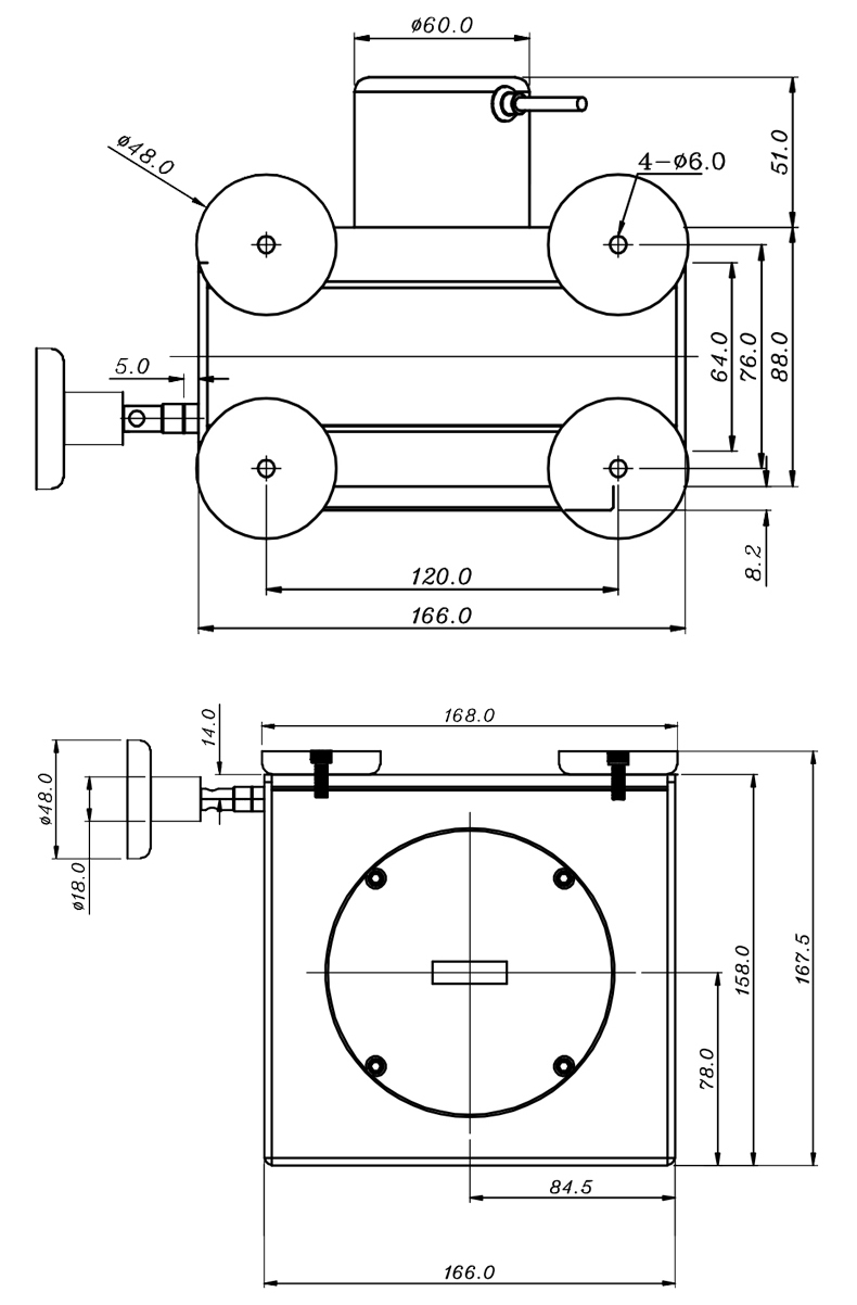 MIRAN磁吸式米朗拉绳位移传感器MPS-L安装尺寸图